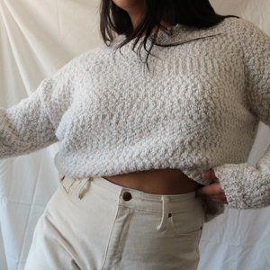 SOLD beige + white knit sweater
